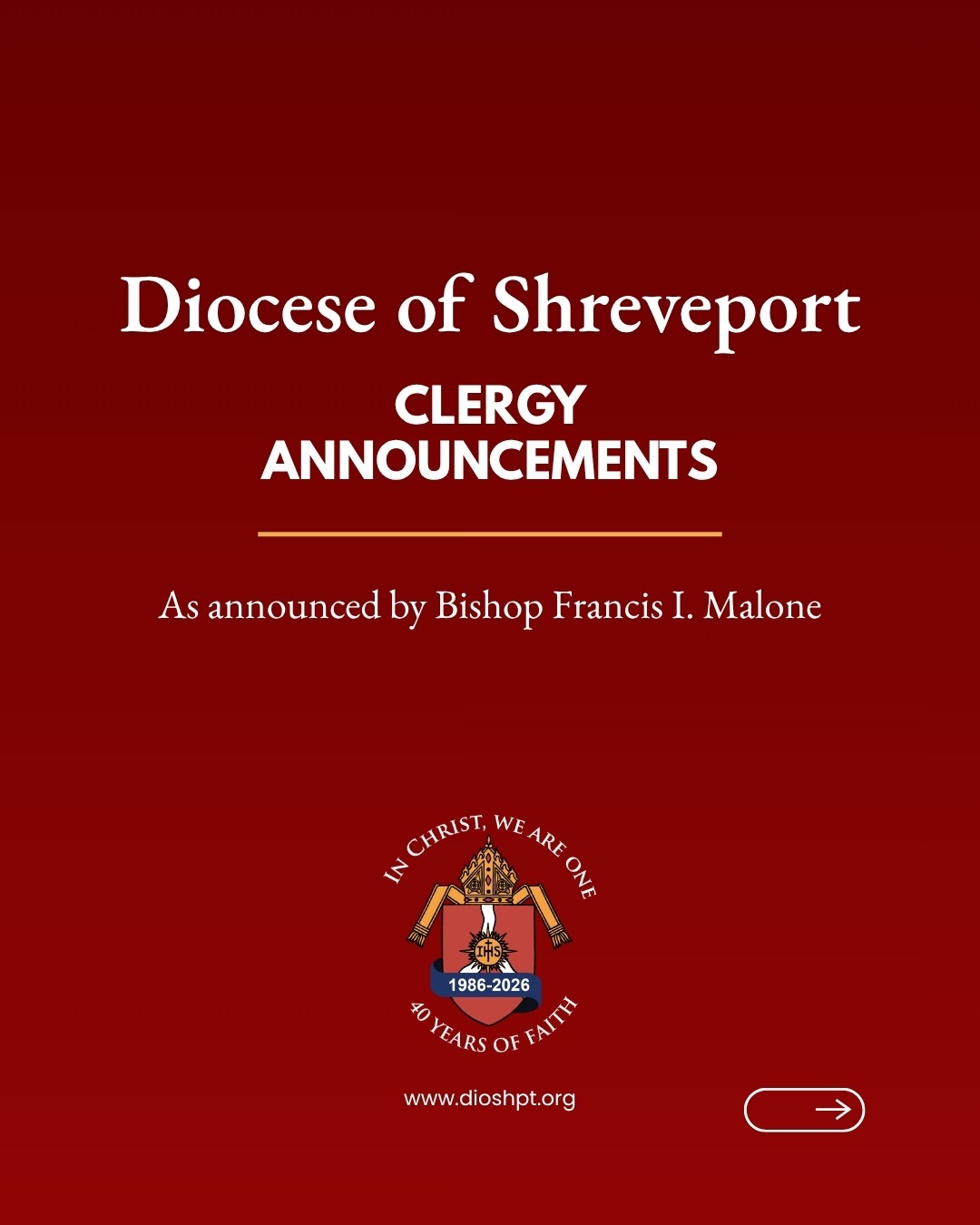 Clergy Announcement May 2026